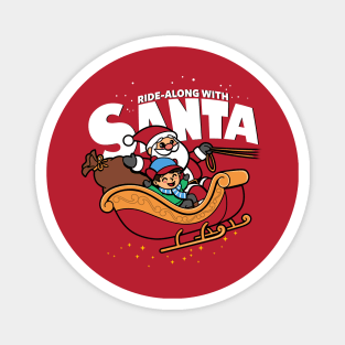 Ride-along With Santa Claus Cute Original Christmas Winter Sleigh Magnet